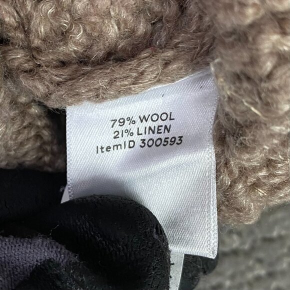 LL Bean Cardigan Sweater Mens Large Brown Heavy Wool Cable Knit Fisherman Chunky - Picture 6 of 12